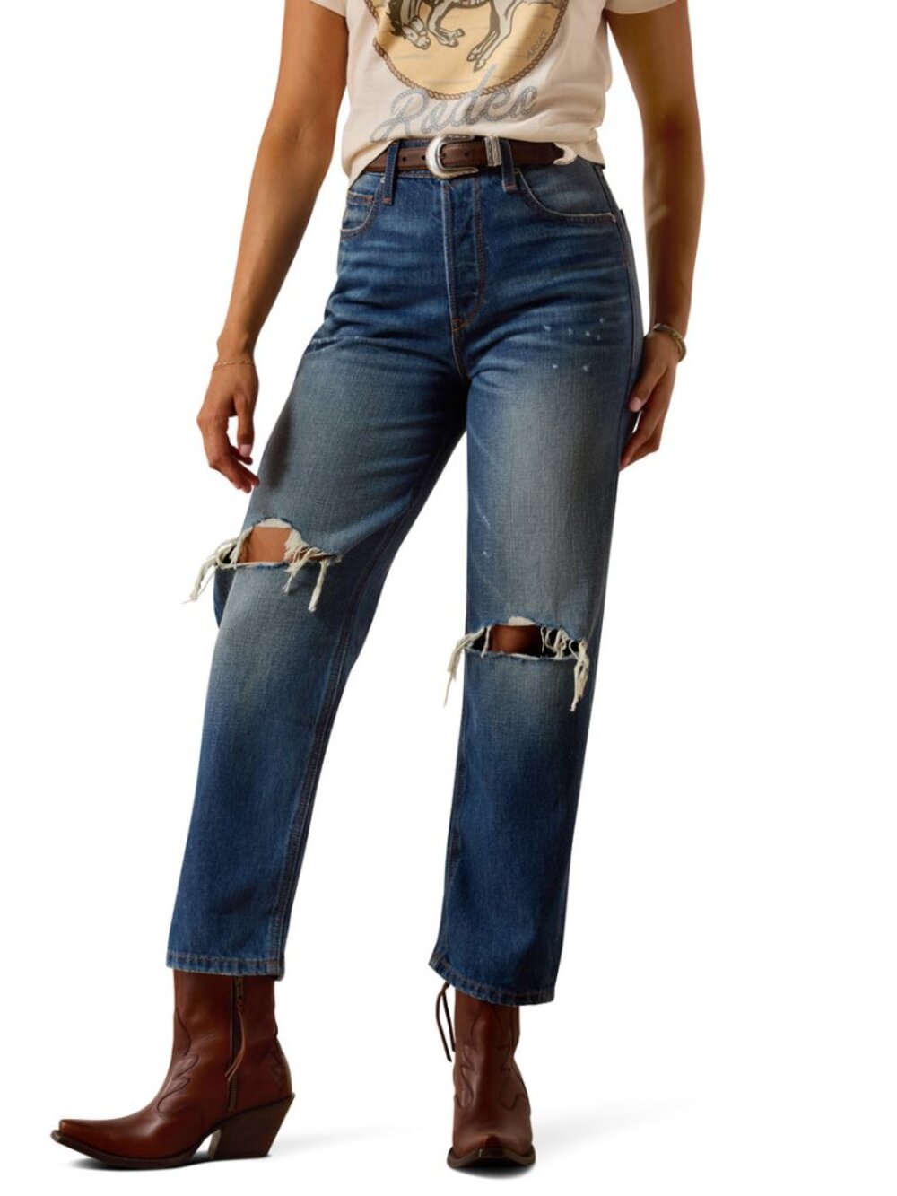 NWOT Ariat Ultra High Rise Relaxed Tomboy Haiti Straight Leg Jeans - 31R